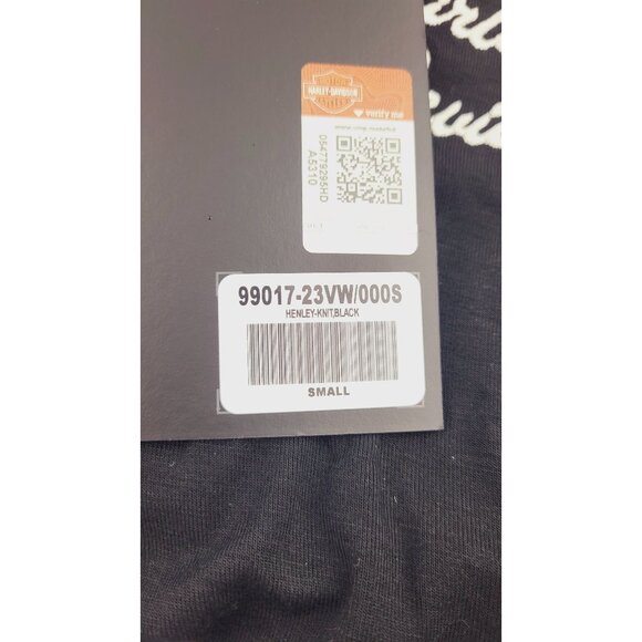 NWT Harley-Davidson® Women's Iconic Black Long Sleeve Henley - Size Small - Picture 6 of 7